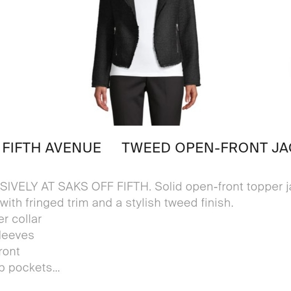 🖤Saks Fifth Avenue 🖤 tweed, open front jacket - Picture 11 of 11